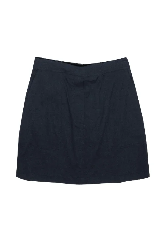 Special Offer – Act Fast!Theory - Navy Linen Blend "Concord" Miniskirt w/ Pockets Sz S Special Offer – Act Fast!Theory - Navy Linen Blend "Concord" Miniskirt w/ Pockets Sz S