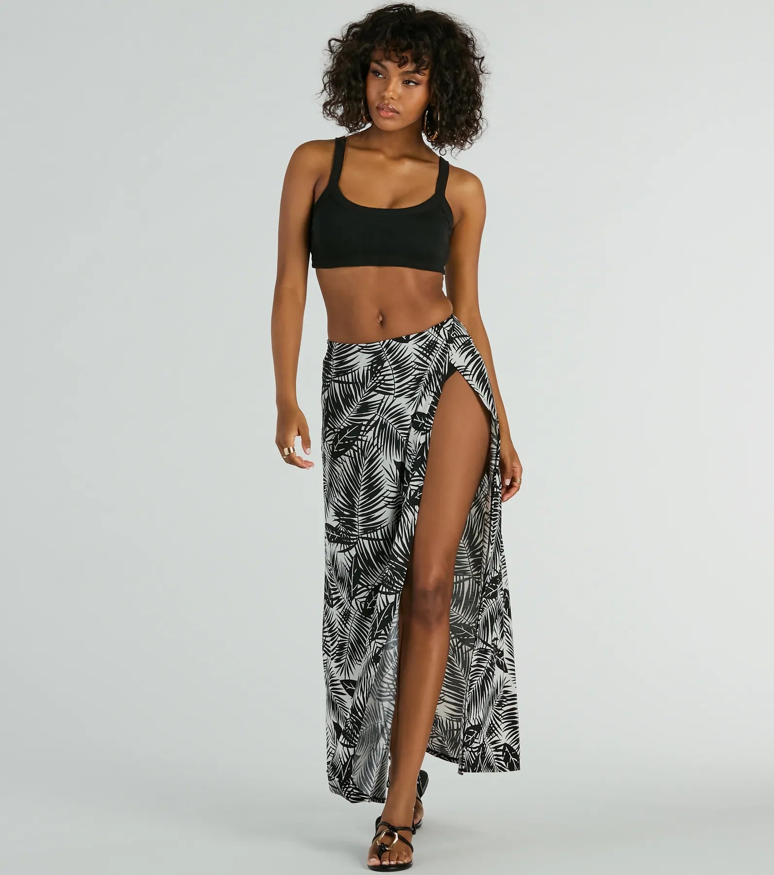 Hurry, Sale Ends Soon!Tropical Vibes High Slit Wrap Maxi Skirt