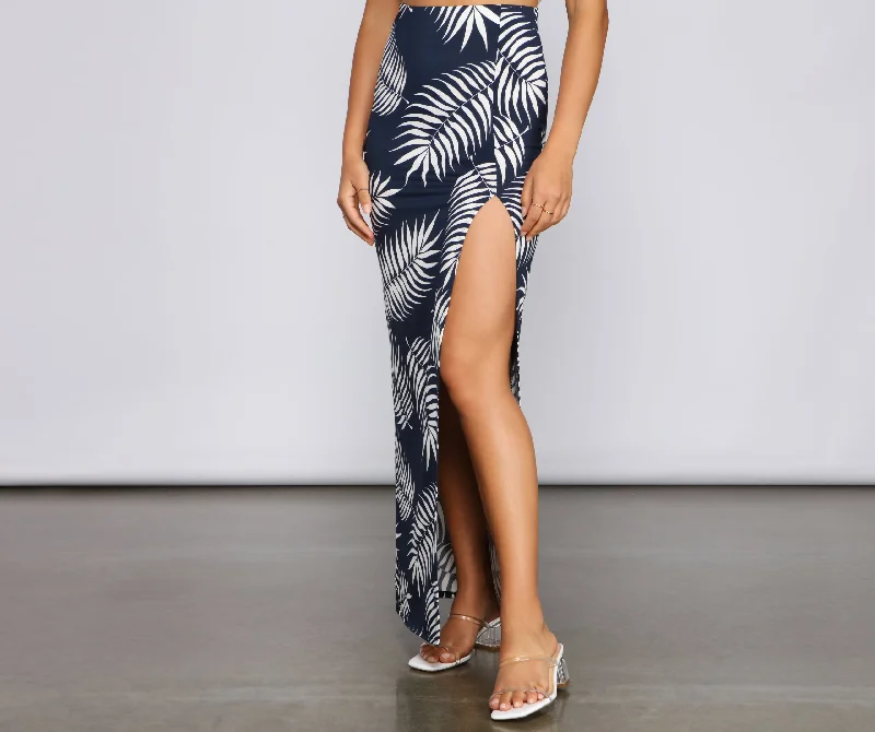 Save More with Every Purchase!Tropics Bound High Slit Maxi Skirt