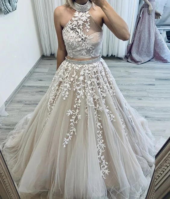 Save More Than Ever!Two pieces lace long prom gown formal dress    cg20875