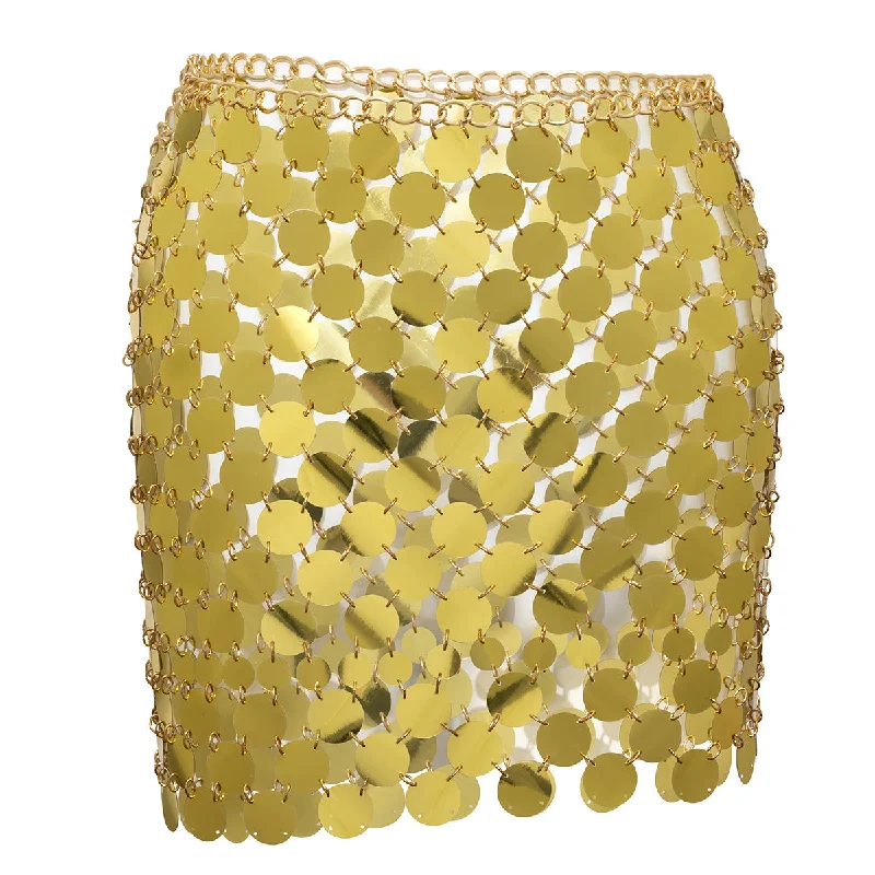Massive Price Cuts!TWOTWINSTYLE 2023 Chain Hollowed-out Metal Body Chain Sequined Women's Skirts Sexy Massive Price Cuts!TWOTWINSTYLE 2023 Chain Hollowed-out Metal Body Chain Sequined Women's Skirts Sexy