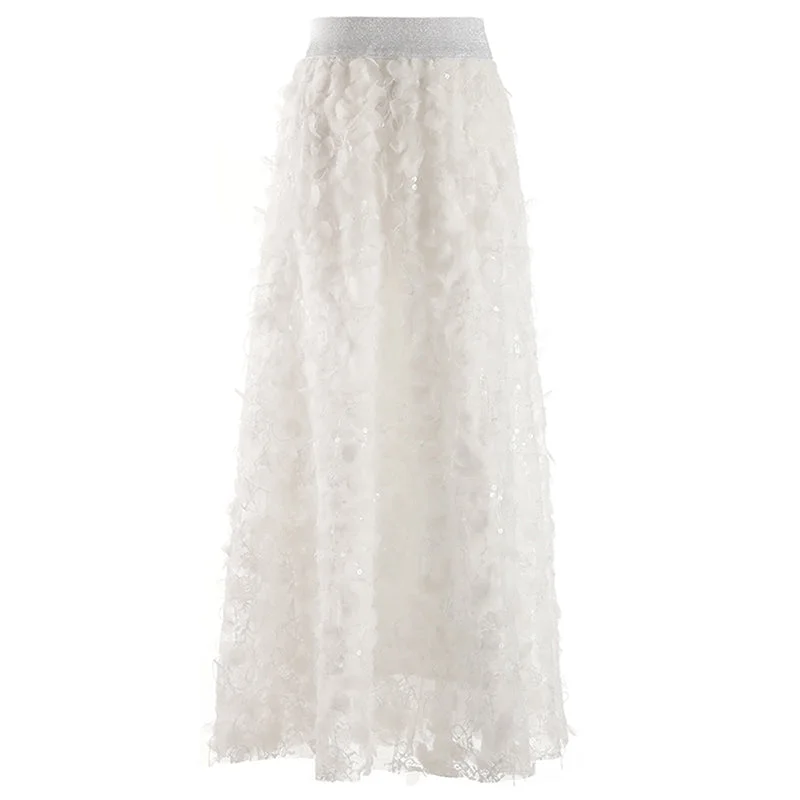Savings You Can’t Ignore!TWOTWINSTYLE High Waist Sequins A Line Patchwork Mesh Tassel Solid Skirts For Women 2023 Savings You Can’t Ignore!TWOTWINSTYLE High Waist Sequins A Line Patchwork Mesh Tassel Solid Skirts For Women 2023