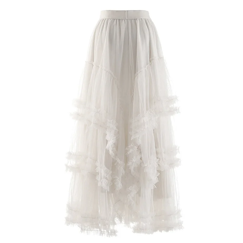 Unlock Huge Savings Now!TWOTWINSTYLE Skirts For Women Patchwork Ruffles Mesh Gathered Waist Midi High Waisted Skirt Unlock Huge Savings Now!TWOTWINSTYLE Skirts For Women Patchwork Ruffles Mesh Gathered Waist Midi High Waisted Skirt