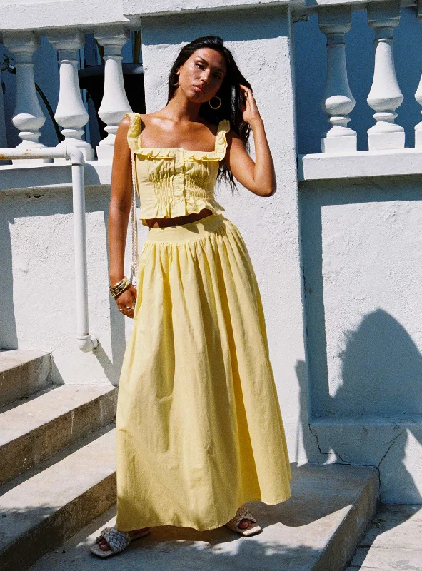 Price Drop Alert!Valerio Maxi Skirt Yellow