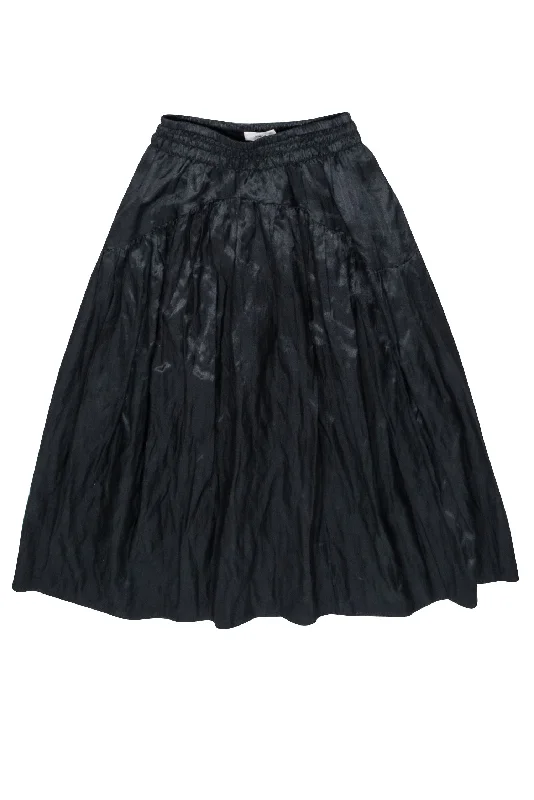 Grab Yours Before It’s Too Late!Vince - Black Satin Elastic Waist Skirt Sz 0