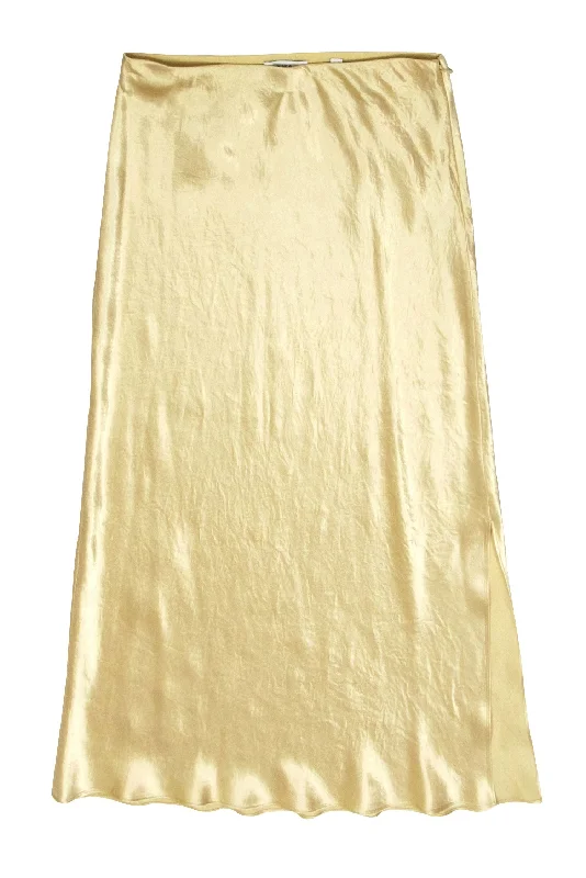 Only a Few Left – Order Now!Vince - Pale Satin Yellow Maxi Slip Skirt Sz S