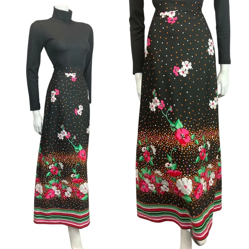 Exclusive Offers You’ll Love!VINTAGE 60s 70s BLACK PINK ORANGE FLORAL DOTTY FOLK MOD MAXI SKIRT 8 10 Exclusive Offers You’ll Love!VINTAGE 60s 70s BLACK PINK ORANGE FLORAL DOTTY FOLK MOD MAXI SKIRT 8 10