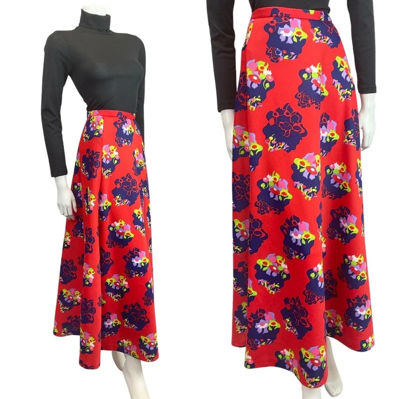 Today Only – Don’t Miss It!VINTAGE 60s 70s RED BLUE GREEN FLORAL ABSTRACT MOD MAXI SKIRT 10 12 Today Only – Don’t Miss It!VINTAGE 60s 70s RED BLUE GREEN FLORAL ABSTRACT MOD MAXI SKIRT 10 12