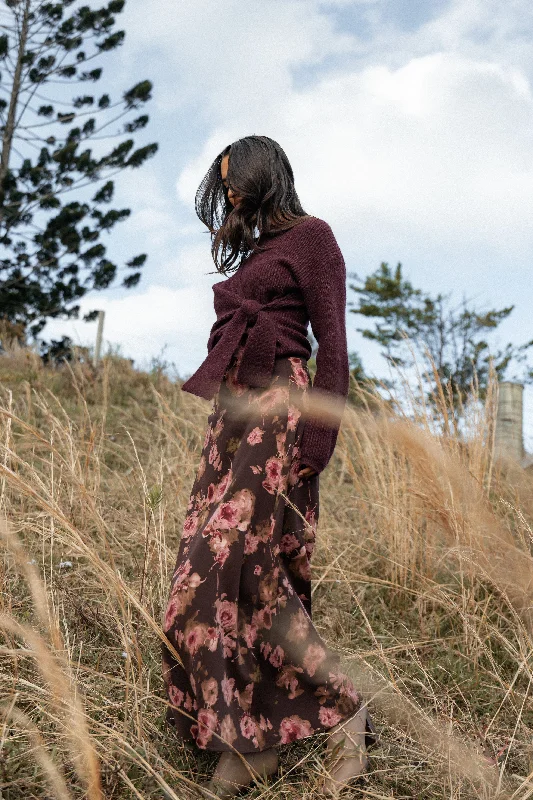Time to Save Big!Vivie Midi Skirt - Chocolate Floral