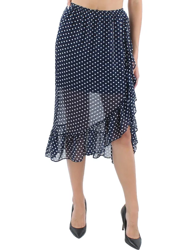 Flash Deals – Act Quickly!Womens Ruffled Calf Midi Skirt