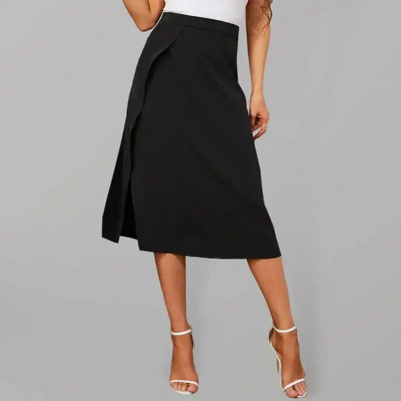 Huge Price Cuts Await!Women’s Solid Color Slit A Line Midi Skirt