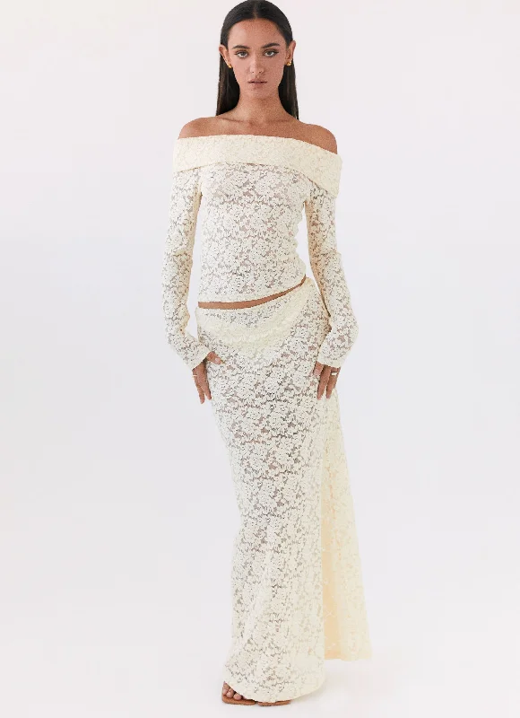 Don’t Wait – Deals Won’t Last!Zephyra Lace Maxi Skirt - Natural