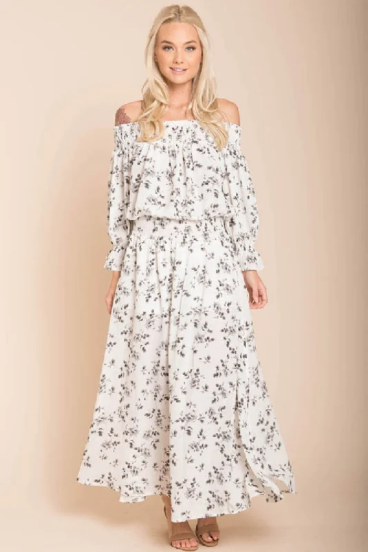 Shop Today, Save Tomorrow!Aiyana High Slit Floral Maxi Dress White
