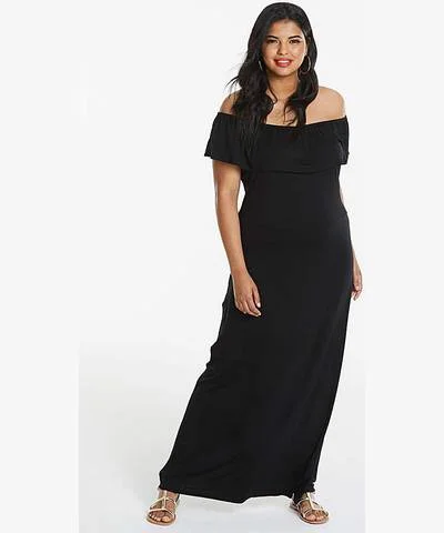 Save More with Every Purchase!Black Bardot Maxi Dress
