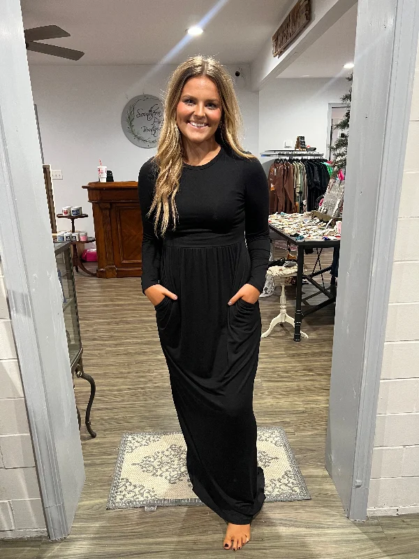 Buy More, Pay Less!Black long sleeve maxi