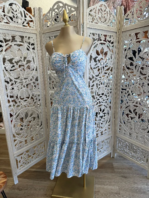 Instant Savings Await!Blue Floral Maxi Dress