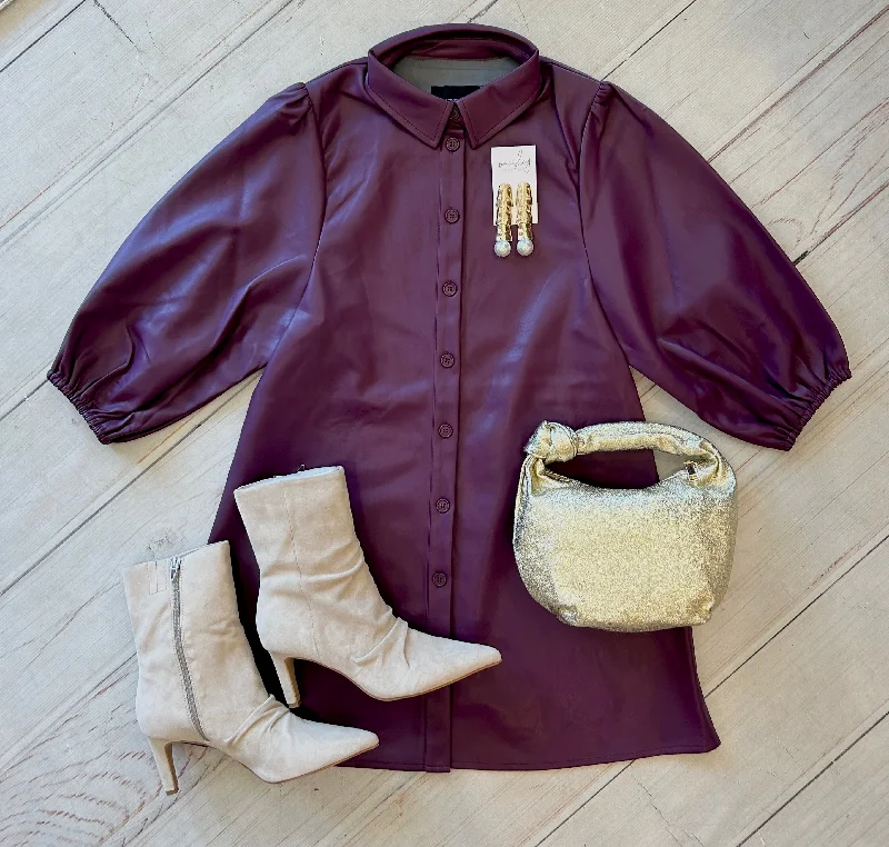 Seasonal Sale – Shop Now!Camille Dress in Faux Leather