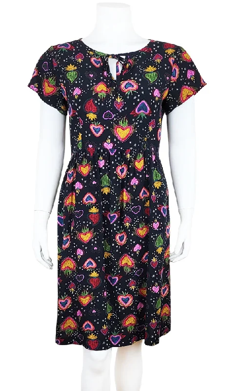 Price Drop Alert!CLEMENTINE Flaming Hearts Dress - FINAL SALE