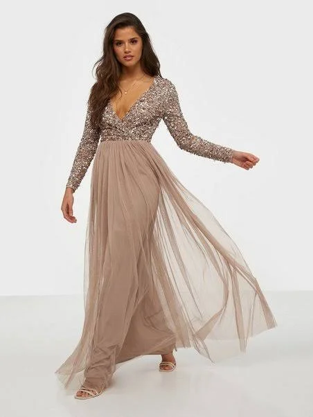 Get More for Less!Deluxe Wrap Front Maxi Dress Blush