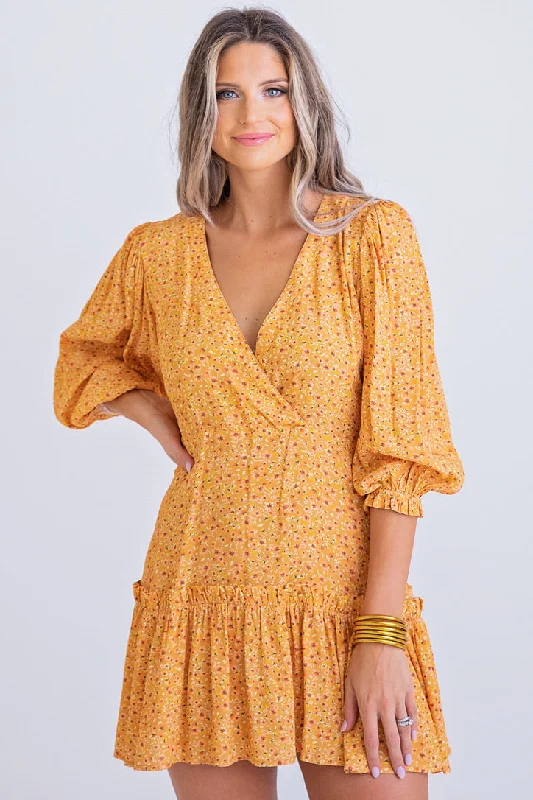 Hot Deals You Can’t Resist!Ditzy Floral Wrap Dress