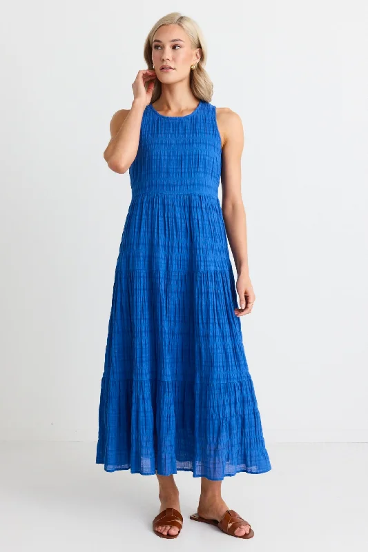 Limited Edition, Limited Price!Florentena Cobalt Sleeveless Tiered Maxi Dress