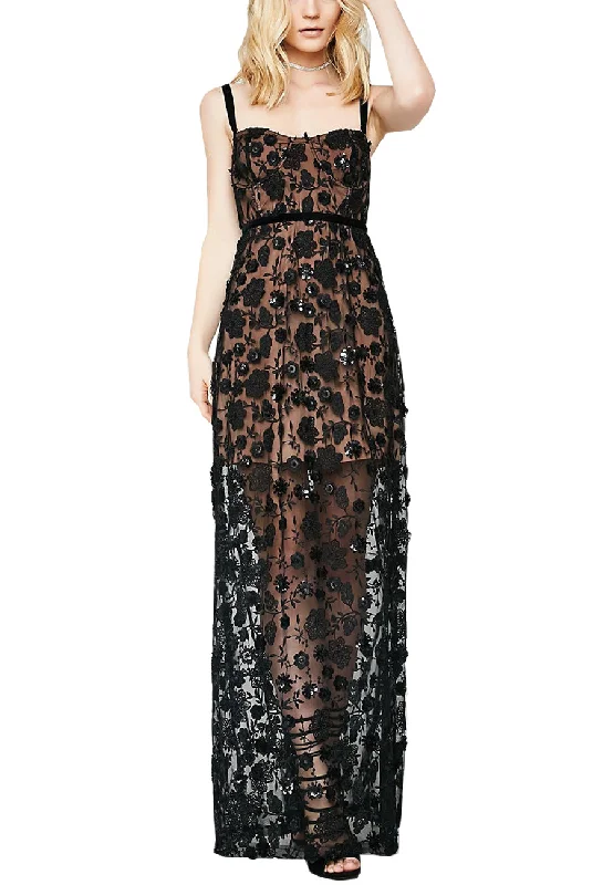 Limited Time Offer!Black Beatrice Strappy Embellished Maxi Dress