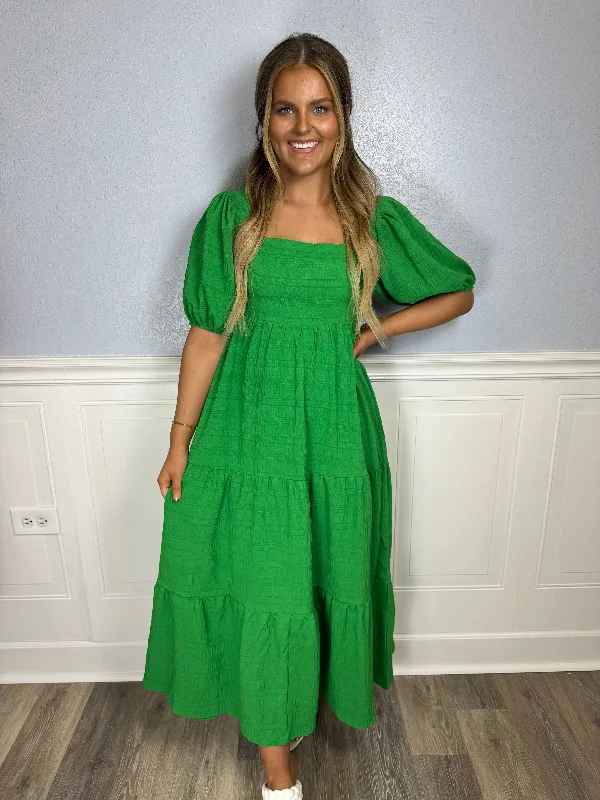 Score Big Savings Today!Green babydoll style maxi