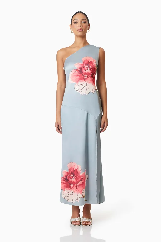 Your Best Deals Are Here!Iliad One Shoulder Maxi Dress In Blue