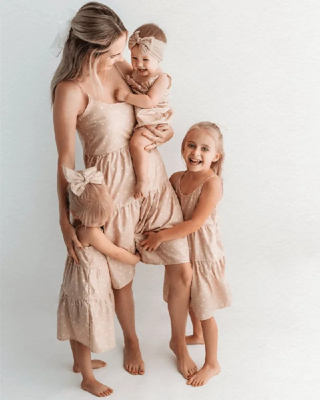 Shop Before It’s Gone!Jessica Layered Sun Dress - Tan Hearts