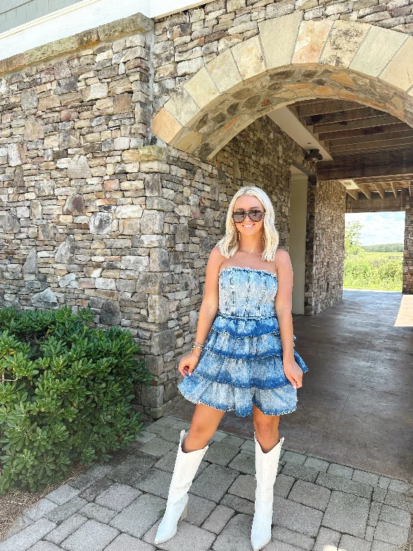 Stock Up and Save!Larson Layered Denim Dress