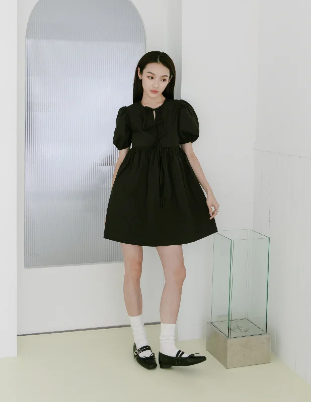 Shop Now and Save!Laura Tie Front Babydoll Dress in Black