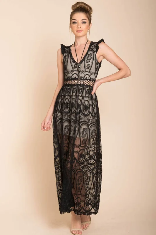 Limited Deals, Unlimited Savings!London Bohemian Glamour Maxi Dress Black