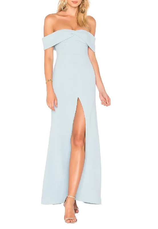 Buy One, Get One Free!Light Blue Danica Off Shoulder High Split Maxi Dress