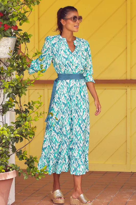 Exclusive Offers You’ll Love!Maeve EcoVero™ Dress | Fluid Abstract White/Sea Green