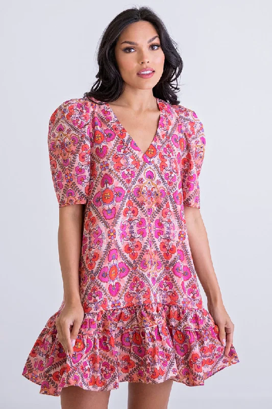 Save Up to 50% Off!Medallion Vneck Dress