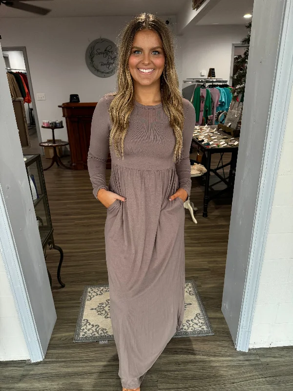 Massive Price Cuts!Mocha long sleeve maxi