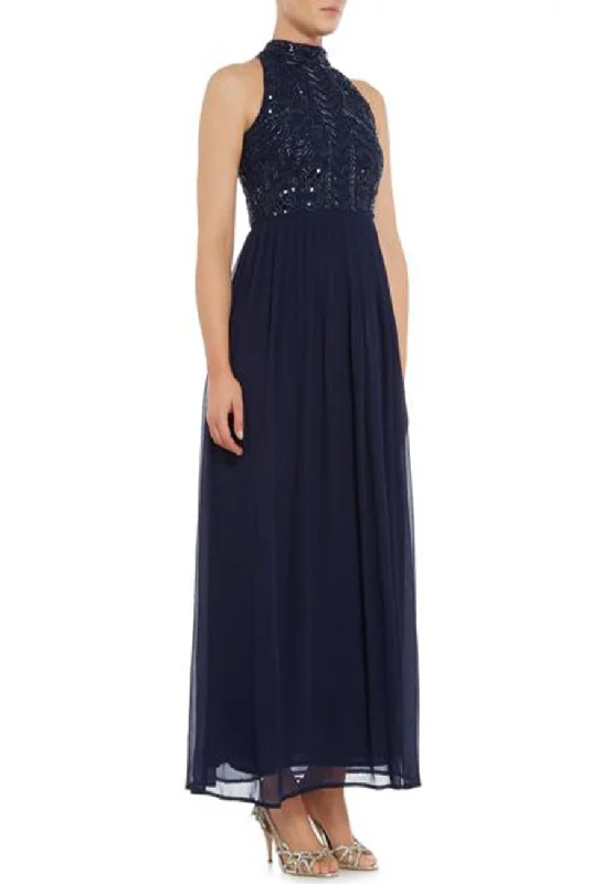 Grab Yours Before It’s Too Late!Navy Embellished Maxi Dress