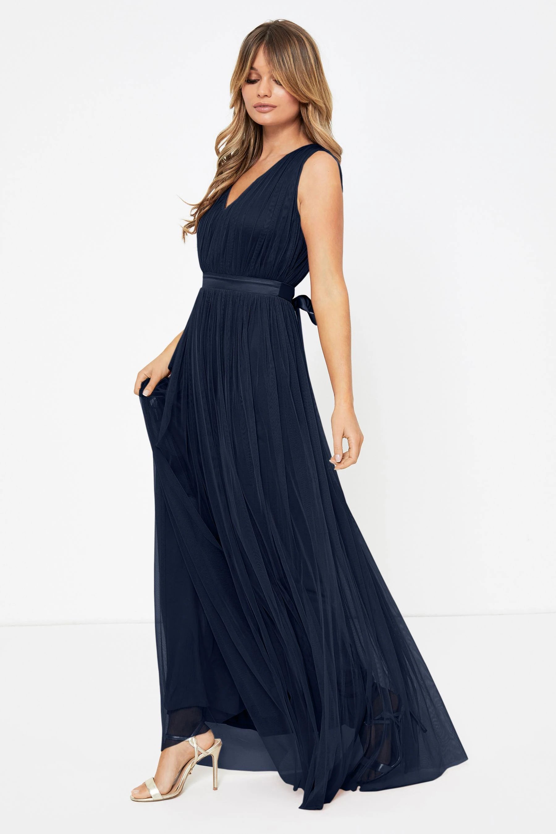 Hurry! While Supplies Last!Navy Tulle Maxi Dress