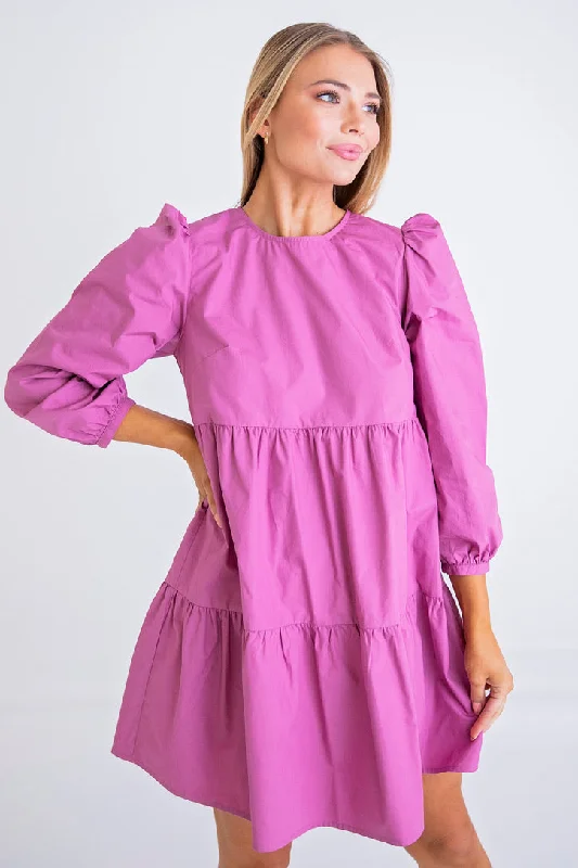 Buy One, Get One Free!Poplin Long Sleeve Dress