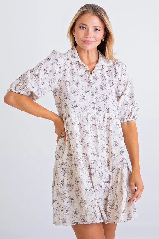 Every Deal is a Steal!Quilted Floral Tier Dress