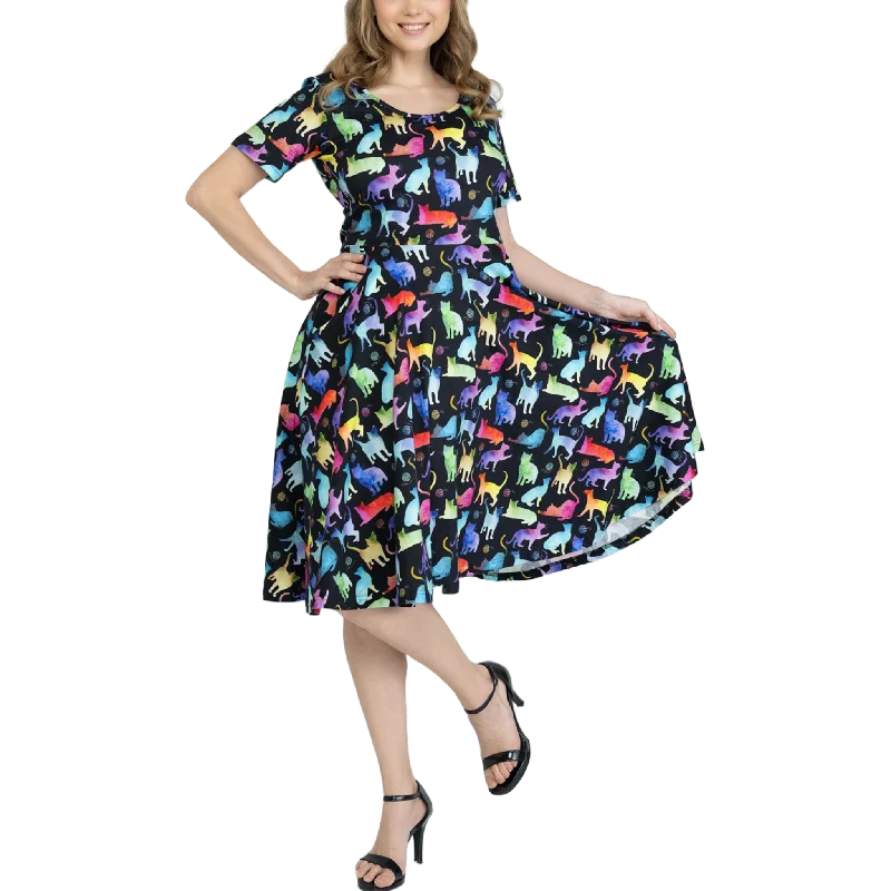 Savings You Can’t Ignore!Rainbow Cats String Theory Twirl Dress