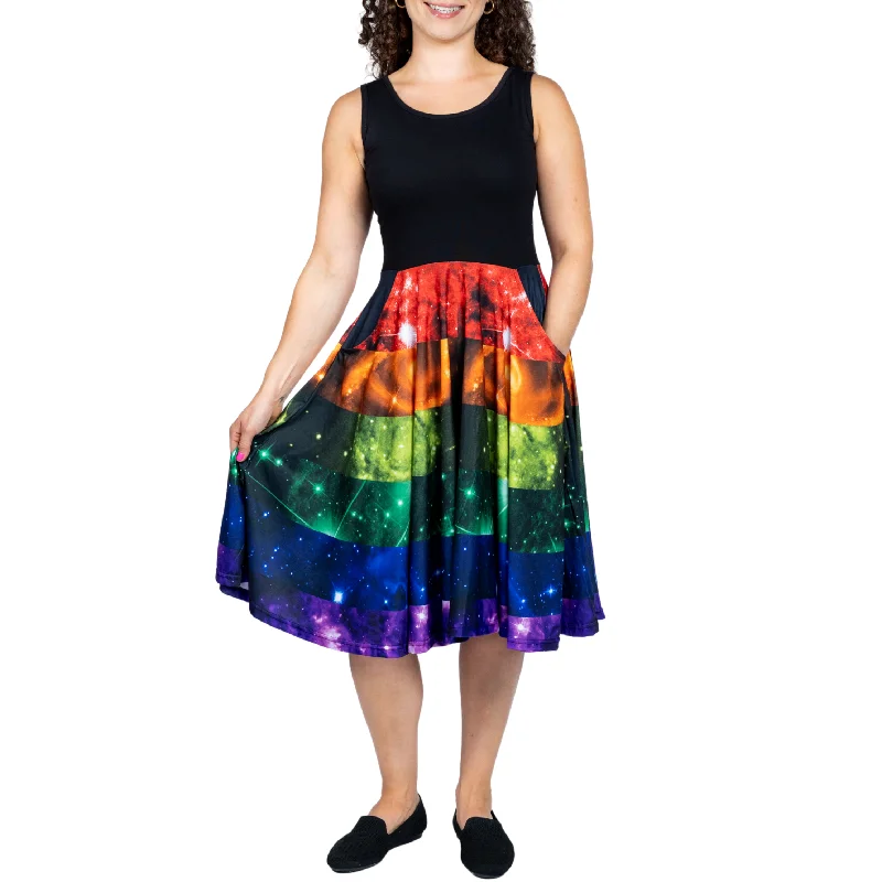 Act Fast – Limited Time Savings!Rainbow Nebula Sleeveless Full Twirl Dress