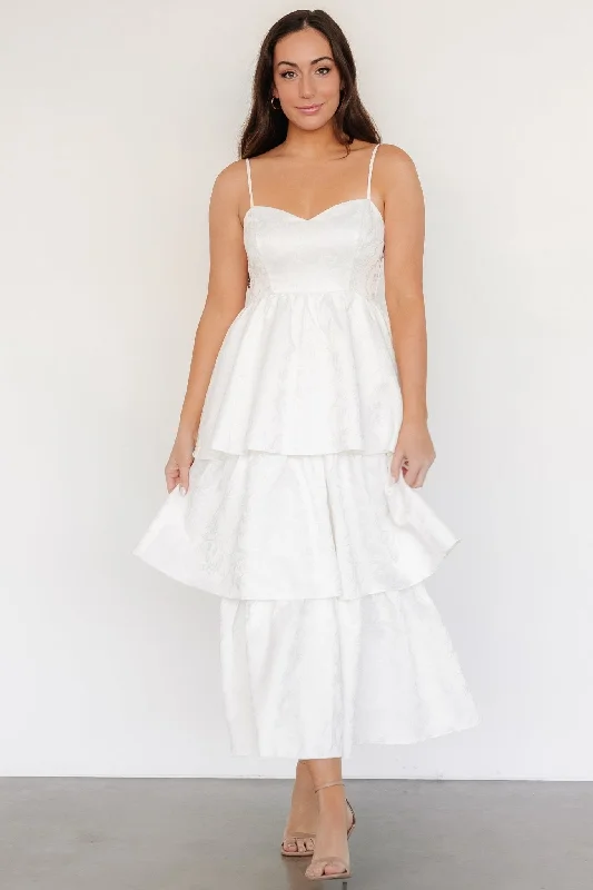Flash Sale – Act Fast!Violetta Embossed Tiered Dress | Off White
