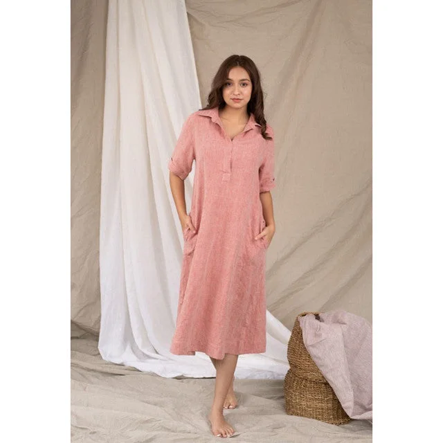 Time to Snag a Bargain!Pure Linen Shirt Dress