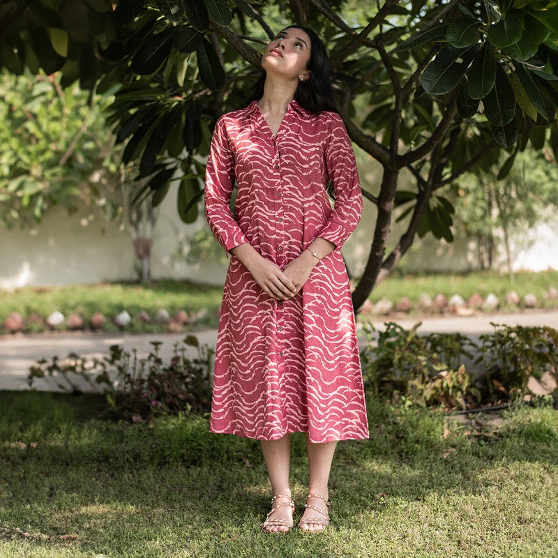Score Big Savings Today!Linen Shirt Dress for Women | Red