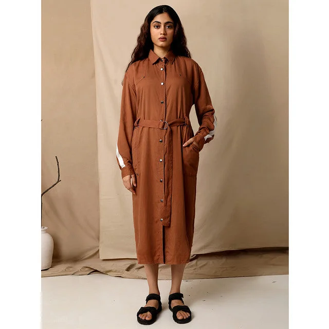Shop Now and Save!Tencel Shirt Dress | Naturally Dyed | Brown