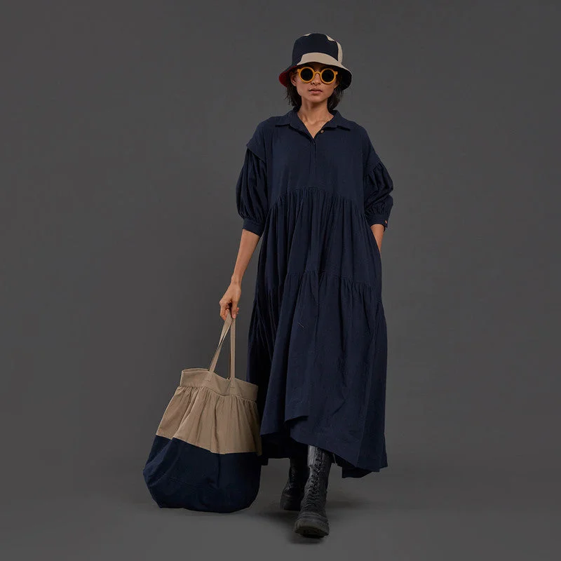 Save More When You Shop More!Dress For Women | Pure Cotton Shirt Dress | Ankle-Length | Navy Blue