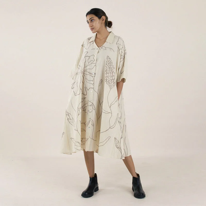 The Sale You’ve Been Waiting For!Pure Cotton Shirt Dress | Hand-Painted | White