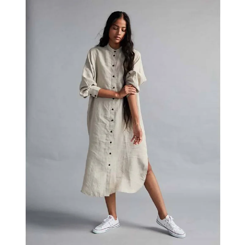 Best Price of the Season!Linen Shirt Dress | Ecru
