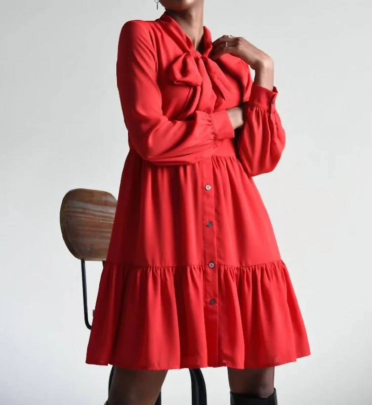 Save Like Never Before!Shirt Dress In Red